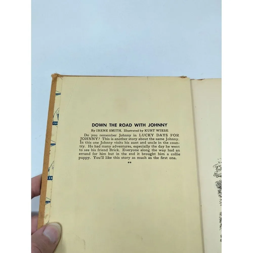Down The Road With Johnny Irene Smith 1951 Hardcover Illustrated Cadmus Book VTG